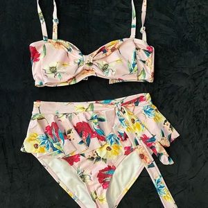 UNIQUE VINTAGE High Waisted Two Piece swimsuit